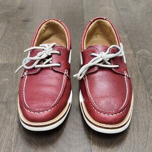 Men's Red Cole Haan Leather Boat Deck Loafers